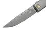 Fox Knives FOX CHNOPS VOUWMES DAMASTEEL DS93X, TITANIUM GESTRAALDE HANDGREEP EN SPACER BRONS KLEUR