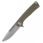 ANV Knives ANVZ100-013 Z100 Sleipner Stonewash Plain Edge Liner Lock G10 Olive