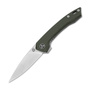 QSP Knife Leopard, Satin 14C28N Blade, Green Micarta Handle QS135-C