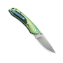 BESTECH JUNZI CPM-S35VN, BEAD BASTStonewash, Titanium+CarbonFiber inlayed, Green BT1809C