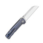 QSP Knife Penguin, Stonewash 154CM Blade, Blue Titanium Frag Handle QS130-RFRG1