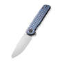 We Charith Frag Patterned Blue Titanium Handle Silver Bead Blasted CPM 20CV BLADE WE20056B-1