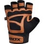 RDX GYM GLOVE LEATHER S12 TAN L