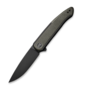 We Knife Smooth Sentinel Black Titanium Handle With Green Micarta Inlay WE20043-4