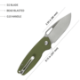 KUBEY Tityus Liner Lock Flipper Folding Knife Green G10 Handle KU322B