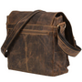 GreenBurry Vintage Leather Shoulder Bag with Laptot compartment Antique brown 35x32cm