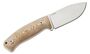 Lionsteel Fixed Blade M390 satin blade, Natural CANVAS Handle, leather sheath M2M CVN