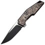 WE Black Titanium Integral Handle With Copper Foil Carbon Fiber Inlay Black Stonewashed CPM 20CV Bla