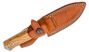 Lionsteel Fixed Blade Sleipner Steel stone washed, OLIVE wood handle, leather sheath B41 UL