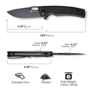 SENCUT Vesperon Black Canvas Micarta Handle Black 9Cr18MoV Blade S20065-3