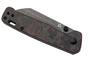 QPS Penguin V2 D2, schwarzer Stonewash, Griff: Roter geschredderter CF-Overlay G10 QS130V2-