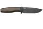 Lion Steel Feststehendes Messer M390 SCHWARZE Klinge, GRÜNES Burlap, Ti-Parierstange, Lederscheide