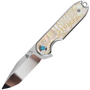 QSP Knife Nebula 14C28N, mirror polish,  Mother of  Pearl, Linerlock QS168-A