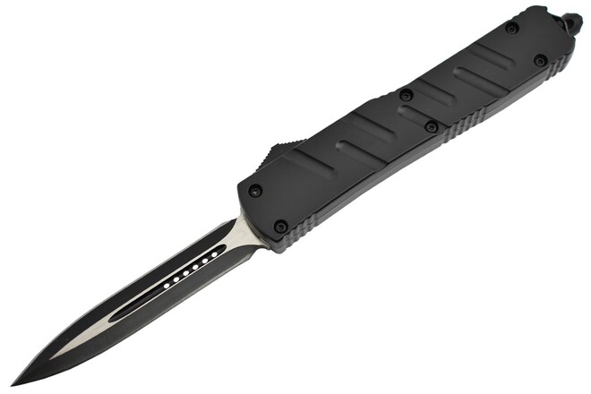 Petit couteau automatique OTF Maxknives noir lame 5 cm double tranchant