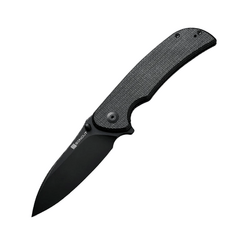 Sencut Borzam Black Canvas Micarta Handle Black 9Cr18MoV BladeLiner Lock S23077 - KNIFESTOCK