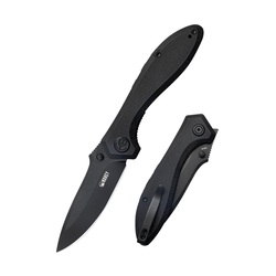 Kubey Ruckus Liner Lock Folding Knife Black G10 Handle Ku314O - KNIFESTOCK