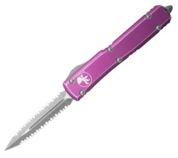 Microtech Ultratech D/Epoc Double Full Serr Distressed Violet 122-D12DVI - KNIFESTOCK