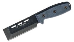 ONTARIO RAT-3 Gobar Chisel-Tip Blade, Black Micarta Handles, Nylon Sheath ON8660 - KNIFESTOCK