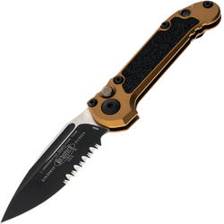 Microtech 2023 LUDT Gen III AUTO M390MK Black Coating Tan Aluminum Handles 1135-2TA - KNIFESTOCK