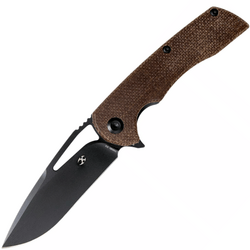 Kansept Kryo Black Coating D2 Blade Brown Micarta T1001B1 - KNIFESTOCK