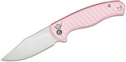 CIVIVI Milled Light Pink Aluminum Handle Satin Finished Nitro-V Blade Button Lock C23040B-3 - KNIFESTOCK