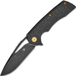 Kansept Kryo Black Stonewashed CPM S35VN Black Rose Pattern Carbon Fiber K1001M1 - KNIFESTOCK