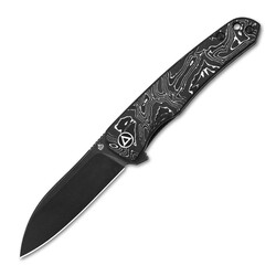 QSP Knife Otter, Black Stonewash CPM S35VN Blade, Aluminium Foil Carbon Fiber Handle QS140-A2 - KNIFESTOCK
