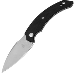 Fox Honos Folding Poket Knife Stainless Steel Becut Stonewashed Blade, Black G10 Handle - KNIFESTOCK