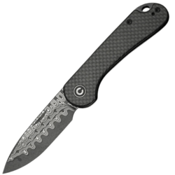 Civivi Elementum Slip Joint Twill Carbon Fiber HandleDamascus Blade - KNIFESTOCK