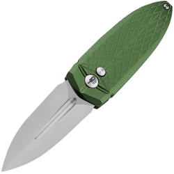 Bestech QUQU 14C28N Satin Aluminum Green Button Lock BG57B-2 - KNIFESTOCK