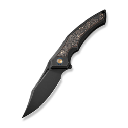 We Knife Orpheus Black Titanium Integral Handle With Copper Foil Carbon Fiber Inlay WE23009-3 - KNIFESTOCK