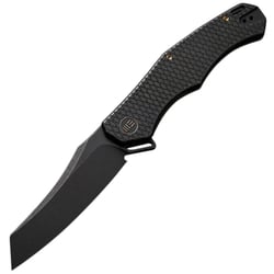 WE Black Titanium Handle With Diamond Pattern On Presentation Handle Black Stonewashed CPM 20CV Blad - KNIFESTOCK