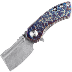  Kansept Mini Korvid Damascus Lightning Strike Anodized Titanium K3030D1 - KNIFESTOCK