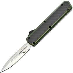 Golgoth G11BS2 Vert. Couteau automatique OTF lame double tranchant avec serrations en acier D2 manch - KNIFESTOCK