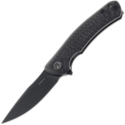 Petrified Fish PF949X Warrior Black Stonewashed K110 Carbon Fiber PF949XCDW - KNIFESTOCK