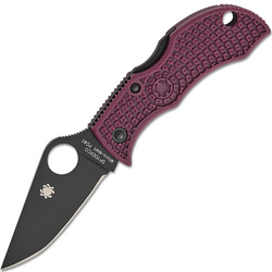 Spyderco MANBUG BURGUNDY LIGHTWEIGHT CTS-PD#1 BLACK BLADE PLAINEDGE - KNIFESTOCK