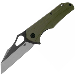 Bestech OPERATOR D2, Satin+Black, Green G10 BG36C - KNIFESTOCK