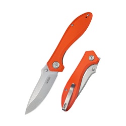 Kubey Ruckus Liner Lock Folding Knife Orange G10 Handle Ku314h - KNIFESTOCK