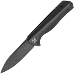 Petrified Fish PF818 Forward Black Stonewashed D2 Carbon Fiber With Black G10 PF818CDW - KNIFESTOCK