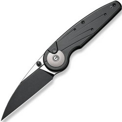 Civivi Starflare Black Aluminum HandleBlack Stonewashed Nitro-V Blade, Satin FlatButton Lock C2305 - KNIFESTOCK