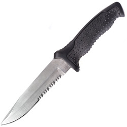 Mil-Tec COUTEAU DE CHASSE M.POIGNÉE EN CAOUTCHOUC BLANK 15386000 - KNIFESTOCK