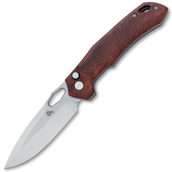 Black Fox Atros Folding Knife Stainless steel VG10 Black Stone wash Blade, Red sandalwood Handle - KNIFESTOCK