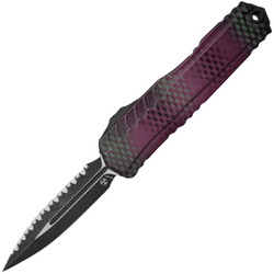 Microtech Cypher® II D/E Full Serrate Signature Series Purple X-51 Standard 1242-3PUX51S - KNIFESTOCK