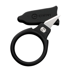 CIVIVI Quick Snip 1 pc Mini Neck KnifeBlack ABS With Rubber CoatingPlain 6Cr13 - KNIFESTOCK