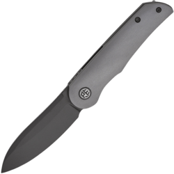 Petrified Fish PFE16 El Camino Black Stonewashed N690 Hard anodizing Gray Aluminum PFE16GAADW - KNIFESTOCK