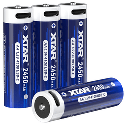 Xtar AA 1.5V 4100 USB-C-4pcs AA 1.5V 2450mAh batteries - KNIFESTOCK