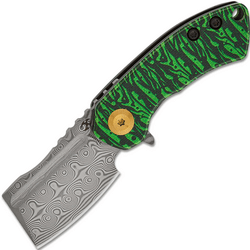 Kansept Mini Korvid Damascus Jade G10 with Watermelon Peel Print K3030A12 - KNIFESTOCK