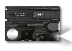 Victorinox SwissCard Lite, black translucent 0.7333.T3 - KNIFESTOCK