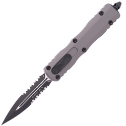 Microtech DIRAC D/E BLACK PART SERRATE NATURAL CLEAR 225-2NC - KNIFESTOCK