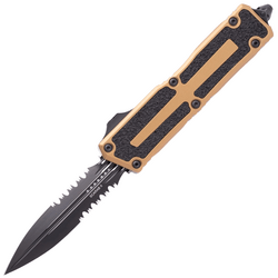 Microtech SCARAB II GEN III D/E BLACK PART SERRATE TAN 1280-2TA - KNIFESTOCK